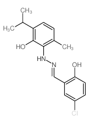 (6Z)-4-chloro-6-[[2-(2-hydroxy-6-methyl-3-propan-2-yl-phenyl)hydrazinyl]methylidene]cyclohexa-2,4-dien-1-one结构式