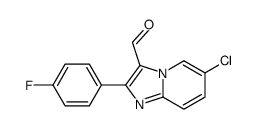 6-CHLORO-2-(4-FLUORO-PHENYL)-IMIDAZO[1,2-A]-PYRIDINE-3-CARBALDEHYDE结构式