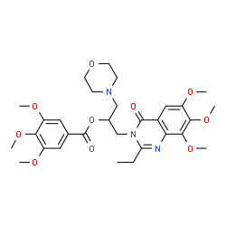 Benzoic acid,3,4,5-trimethoxy-,1-[(2-ethyl-6,7,8-trimethoxy-4-oxo-3(4H)-quinazolinyl)methyl]-2-(4-morpholinyl)ethyl ester (9CI) picture