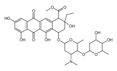 methyl 4-[5-(4,5-dihydroxy-6-methyloxan-2-yl)oxy-4-(dimethylamino)-6-methyloxan-2-yl]oxy-2-ethyl-2,5,7,9-tetrahydroxy-6,11-dioxo-3,4-dihydro-1H-tetracene-1-carboxylate Structure
