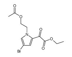 1-(2-acetoxyethyl)-2-ethoxalyl-4-bromopyrrole Structure