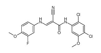 2-cyano-N-(2,4-dichloro-5-methoxyphenyl)-3-[(3-fluoro-4-methoxyphenyl)amino]-2-propenamide结构式