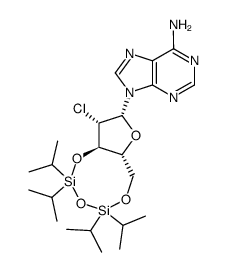 3',5'-O-(1,1,3,3-tetraisopropyldisilox-1,3-diyl)-9-(2-chloro-2-deoxy-β-D-arabinofuranosyl)adenine Structure