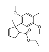 2-(2,5-Dimethoxy-4-methyl-phenyl)-2-methyl-cyclopent-3-enecarboxylic acid ethyl ester结构式