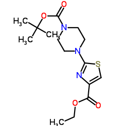 Ethyl 2-(4-(tert-butoxycarbonyl)piperazin-1-yl)thiazole-4-carboxylate structure
