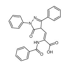 2-benzamido-3-(4,5-dihydro-3-phenyl-5-oxo-1-phenyl-1H-pyrazol-4-yl)2-propenoic acid Structure