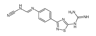 N-Cyano-N'-[4-(5-guanidino-1,2,4-thiadiazol-3-yl)-phenyl]-formamidine Structure