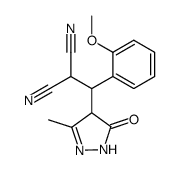 2-[(2-Methoxy-phenyl)-(3-methyl-5-oxo-4,5-dihydro-1H-pyrazol-4-yl)-methyl]-malononitrile Structure