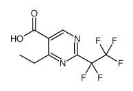 5-Pyrimidinecarboxylic acid, 4-ethyl-2-(1,1,2,2,2-pentafluoroethyl) Structure
