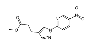 methyl 3-[1-(5-nitropyridin-2-yl)pyrazol-4-yl]propanoate结构式
