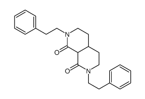 2,7-bis(2-phenylethyl)-3,4,4a,5,6,8a-hexahydro-2,7-naphthyridine-1,8-dione结构式