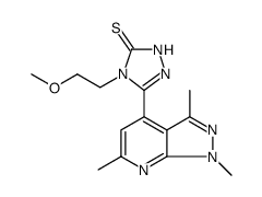 3H-1,2,4-Triazole-3-thione, 2,4-dihydro-4-(2-methoxyethyl)-5-(1,3,6-trimethyl-1H-pyrazolo[3,4-b]pyridin-4-yl)结构式