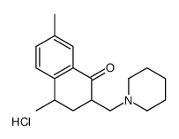 4,7-dimethyl-2-(piperidin-1-ium-1-ylmethyl)-3,4-dihydro-2H-naphthalen-1-one,chloride Structure