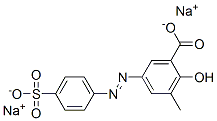 3-methyl-5-[(4-sulphophenyl)azo]salicylic acid, sodium salt structure