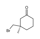(R)-3-(bromomethyl)-3-methylcyclohexan-1-one Structure