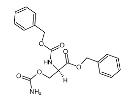 N-benzyloxycarbonyl-O-carbamoyl-D-serine benzyl ester结构式