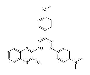 5-(3-chloroquinoxalin-2-yl)-1-(4-(dimethylamino)phenyl)-3-(4-methoxyphenyl)formazan结构式