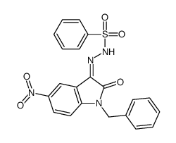 N-[(E)-(1-benzyl-5-nitro-2-oxoindol-3-ylidene)amino]benzenesulfonamide结构式