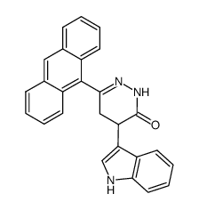 6-anthracen-9-yl-4-(1H-indol-3-yl)-4,5-dihydro-2H-pyridazin-3-one结构式