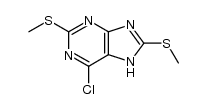6-chloro-2,8-bis-methylsulfanyl-7(9)H-purine Structure