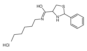 N-hexyl-2-phenyl-1,3-thiazolidine-4-carboxamide,hydrochloride结构式