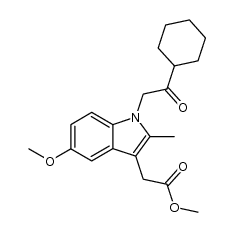 methyl 2-(1-(2-cyclohexyl-2-oxoethyl)-5-methoxy-2-methyl-1H-indol-3-yl)acetate Structure