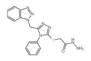 2-{[5-(1H-1,2,3-Benzotriazol-1-ylmethyl)-4-phenyl-4H-1,2,4-triazol-3-yl]thio}acetohydrazide结构式