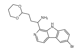 6-bromo-1-[1-amino-3-(1,3-dioxa-2-cyclohexyl)propyl]-β-carboline结构式