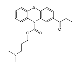 2-propionyl-phenothiazine-10-carboxylic acid 3-dimethylamino-propyl ester Structure
