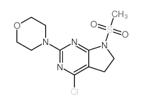 4-氯-6,7-二氢-7-(甲基磺酰基)-2-(4-吗啉)-5H-吡咯并[2,3-d]嘧啶结构式