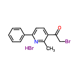 2-Bromo-1-(2-methyl-6-phenyl-3-pyridinyl)ethanone hydrobromide (1:1)结构式