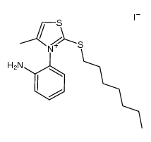 3-(2-aminophenyl)-2-(heptylthio)-4-methylthiazol-3-ium iodide Structure