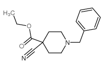 ethyl 1-benzyl-4-cyano-piperidine-4-carboxylate Structure