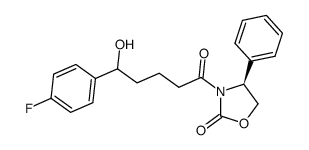 (R,S)-3-[5-(4-fluorophenyl)-5-hydroxy-pentanoyl]-4-phenyl-oxazolidin-2-one结构式