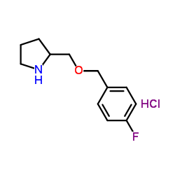2-{[(4-Fluorobenzyl)oxy]methyl}pyrrolidine hydrochloride (1:1)结构式
