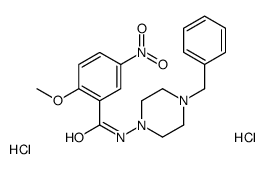 N-(4-benzylpiperazin-1-yl)-2-methoxy-5-nitrobenzamide,dihydrochloride Structure