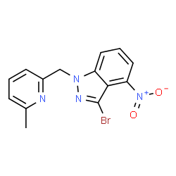 3-bromo-1-((6-methylpyridin-2-yl)methyl)-4-nitro-1H-indazole结构式
