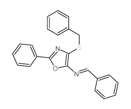 N-(4-benzylsulfanyl-2-phenyl-1,3-oxazol-5-yl)-1-phenyl-methanimine结构式