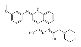 2-(3-methoxyanilino)-N'-(2-morpholin-4-ylacetyl)quinoline-4-carbohydrazide Structure