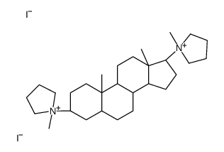 1-[(3S,5R,8R,9S,10S,13S,14S,17S)-10,13-dimethyl-3-(1-methylpyrrolidin-1-ium-1-yl)-2,3,4,5,6,7,8,9,11,12,14,15,16,17-tetradecahydro-1H-cyclopenta[a]phenanthren-17-yl]-1-methylpyrrolidin-1-ium,diiodide Structure