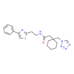N-[2-(4-Phenyl-1,3-thiazol-2-yl)ethyl]-2-[1-(1H-tetrazol-1-ylmethyl)cyclohexyl]acetamide structure