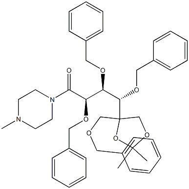 (2R,3S,4S)-2,3,4-tris(benzyloxy)-4-(4-((benzyloxy)methyl)-2,2-dimethyl-1,3-dioxolan-4-yl)-1-(4-methylpiperazin-1-yl)butan-1-one Structure