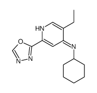 N-cyclohexyl-5-ethyl-2-(1,3,4-oxadiazol-2-yl)pyridin-4-amine结构式
