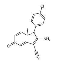 2-Amino-1-(4-chloro-phenyl)-7a-methyl-5-oxo-5,7a-dihydro-1H-indole-3-carbonitrile结构式