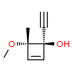 2-Cyclobuten-1-ol, 1-ethynyl-4-methoxy-4-methyl-, cis- (9CI) Structure