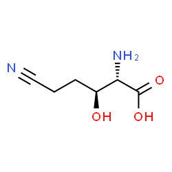 L-Norvaline, 5-cyano-3-hydroxy-, erythro- (9CI) Structure