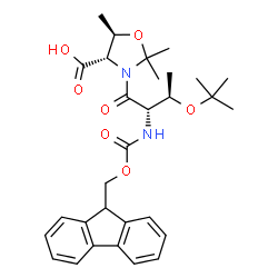 (4S,5R)-3-((2S,3R)-2-((((9H-芴-9-基)甲氧基)羰基)氨基)-3-(叔丁氧基)丁酰基)-2,2,5-三甲基恶唑烷-4-羧酸结构式
