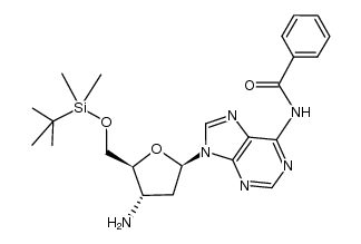 N-(9-((2R,4S,5S)-4-amino-5-(((tert-butyldimethylsilyl)oxy)methyl)tetrahydrofuran-2-yl)-9H-purin-6-yl)benzamide Structure