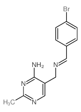 5-[[(4-bromophenyl)methylideneamino]methyl]-2-methyl-pyrimidin-4-amine Structure