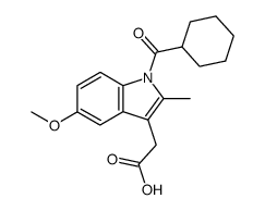 [1-(cyclohexylcarbonyl)-5-methoxy-2-methyl-1H-indol-3-yl]acetic acid结构式